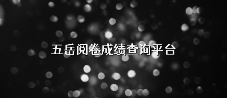 五岳阅卷成绩查询平台