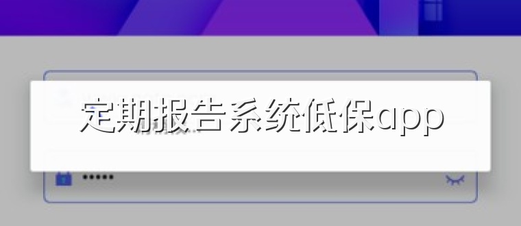 定期报告系统低保app